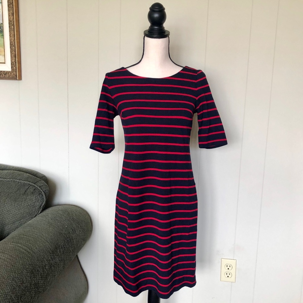 Banana Republic Navy & Red striped dress size 4